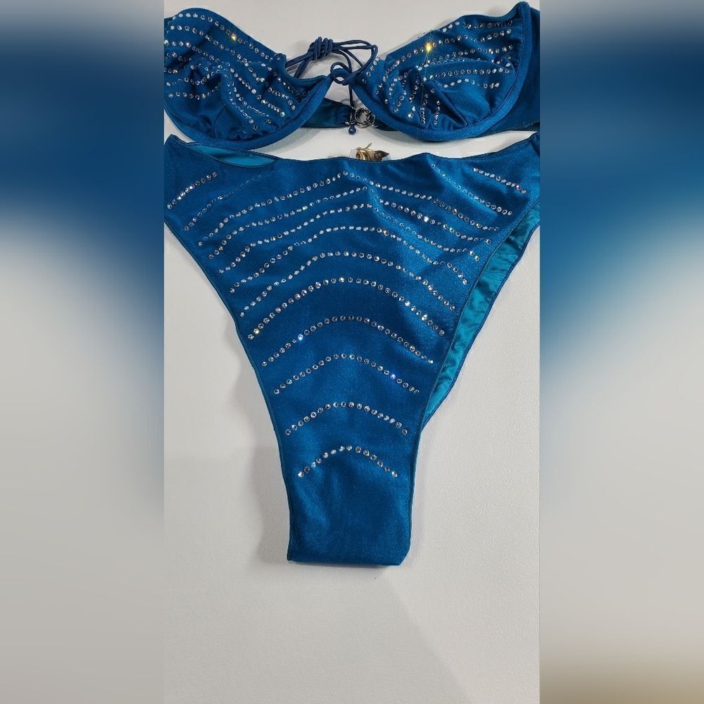 Oséree Gem Balconette Bikini Blue Women’s Swimwear NWT Size XL‎ - Picture 3 of 9